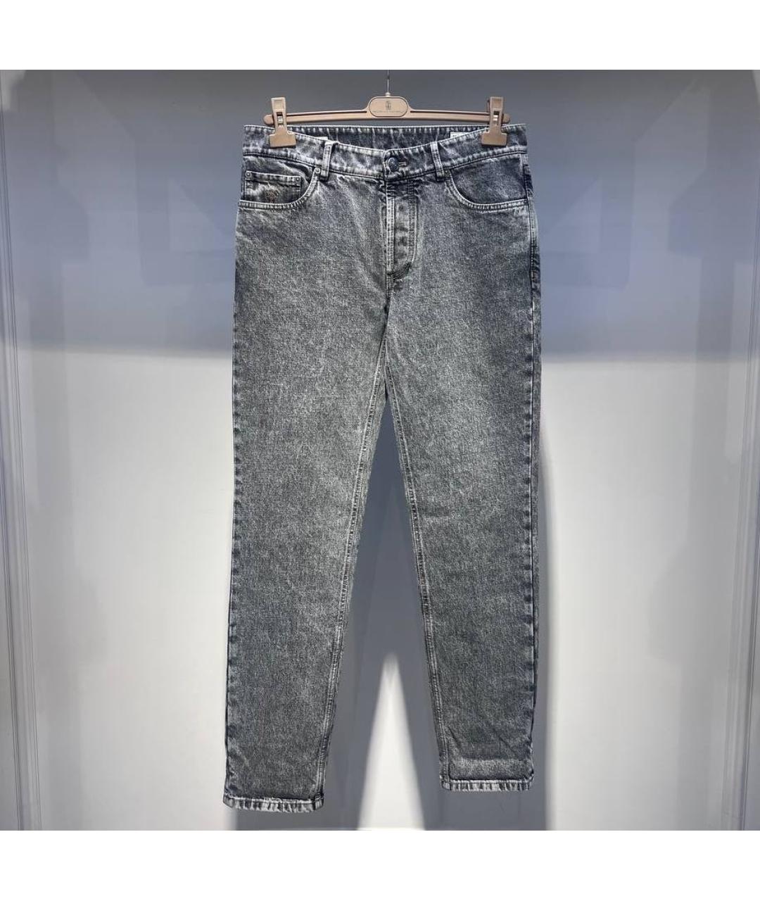 BRUNELLO CUCINELLI Серые хлопковые джинсы, фото 4