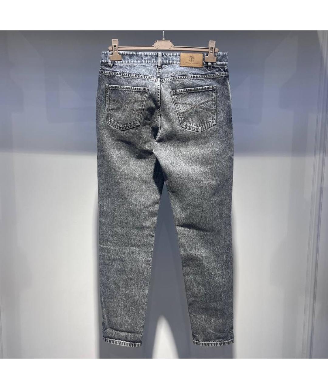 BRUNELLO CUCINELLI Серые хлопковые джинсы, фото 2