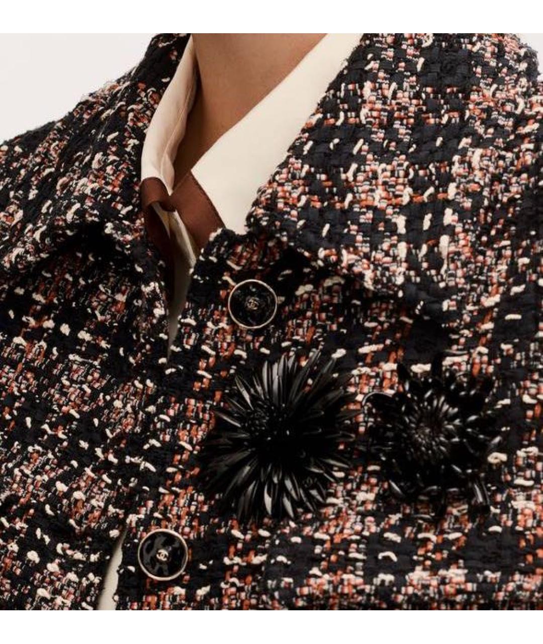 CHANEL Коричневый твидовый жакет/пиджак, фото 2