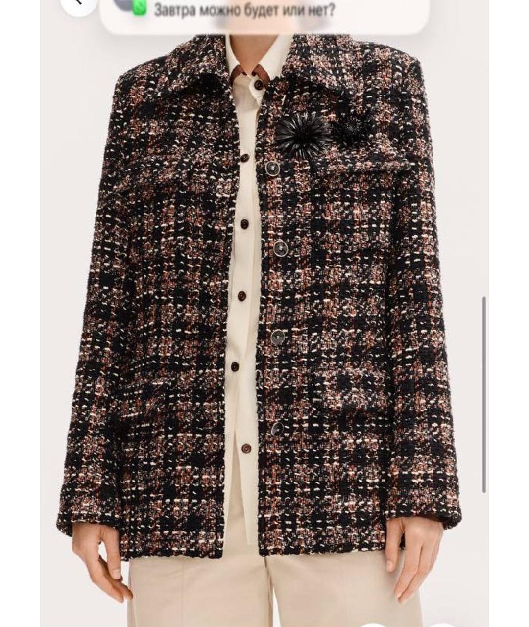 CHANEL Коричневый твидовый жакет/пиджак, фото 3