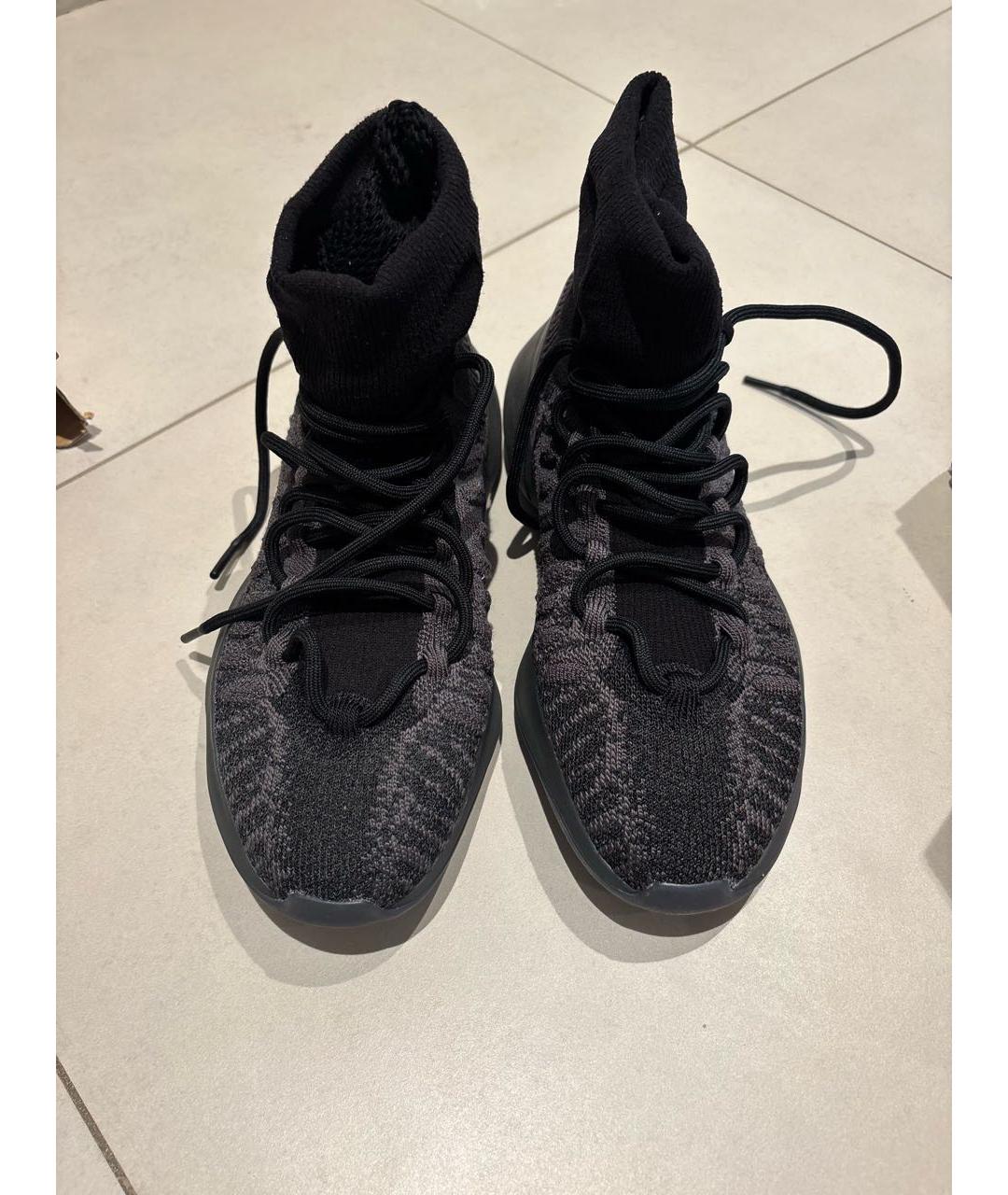 ADIDAS YEEZY Черные текстильные высокие кроссовки / кеды, фото 3