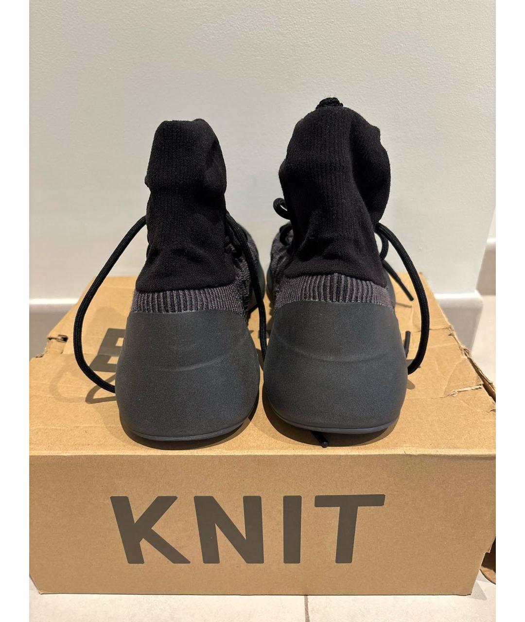 ADIDAS YEEZY Черные текстильные высокие кроссовки / кеды, фото 4