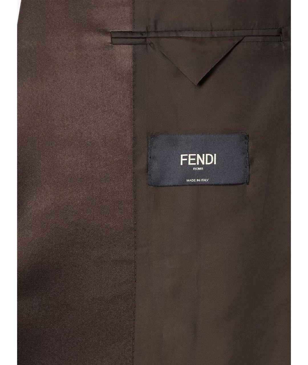 FENDI Коричневый полиэстеровый пиджак, фото 6
