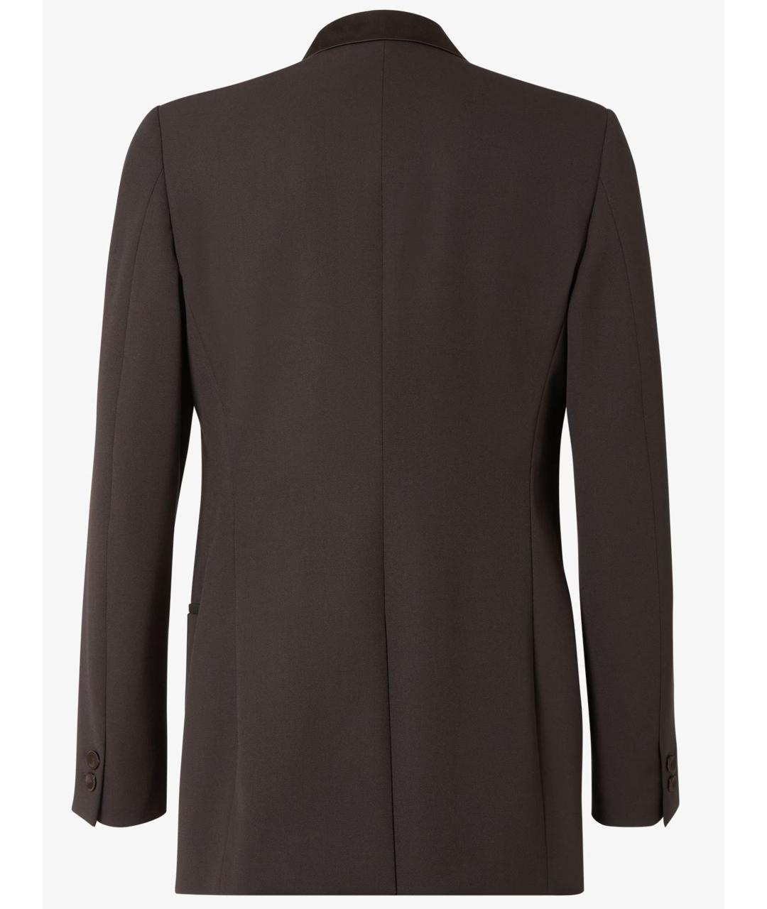 FENDI Коричневый полиэстеровый пиджак, фото 3