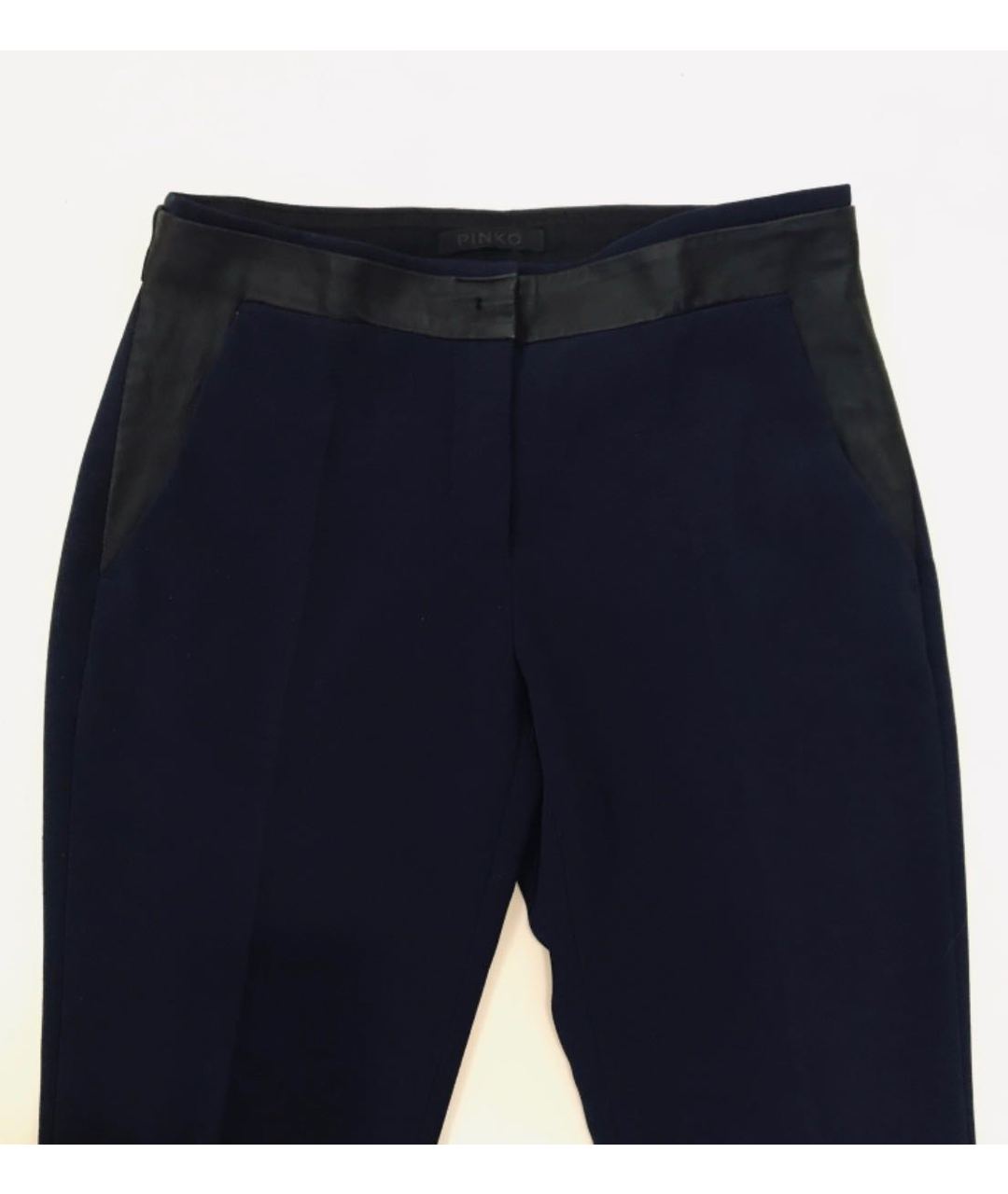 PINKO Темно-синие вискозные брюки узкие, фото 4