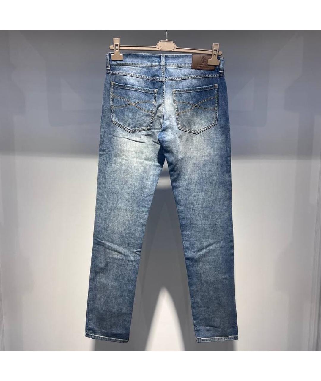 BRUNELLO CUCINELLI Синие хлопковые джинсы, фото 2