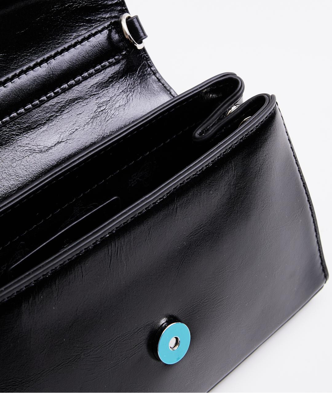 VIVIENNE WESTWOOD Черная кожаная сумка с короткими ручками, фото 6