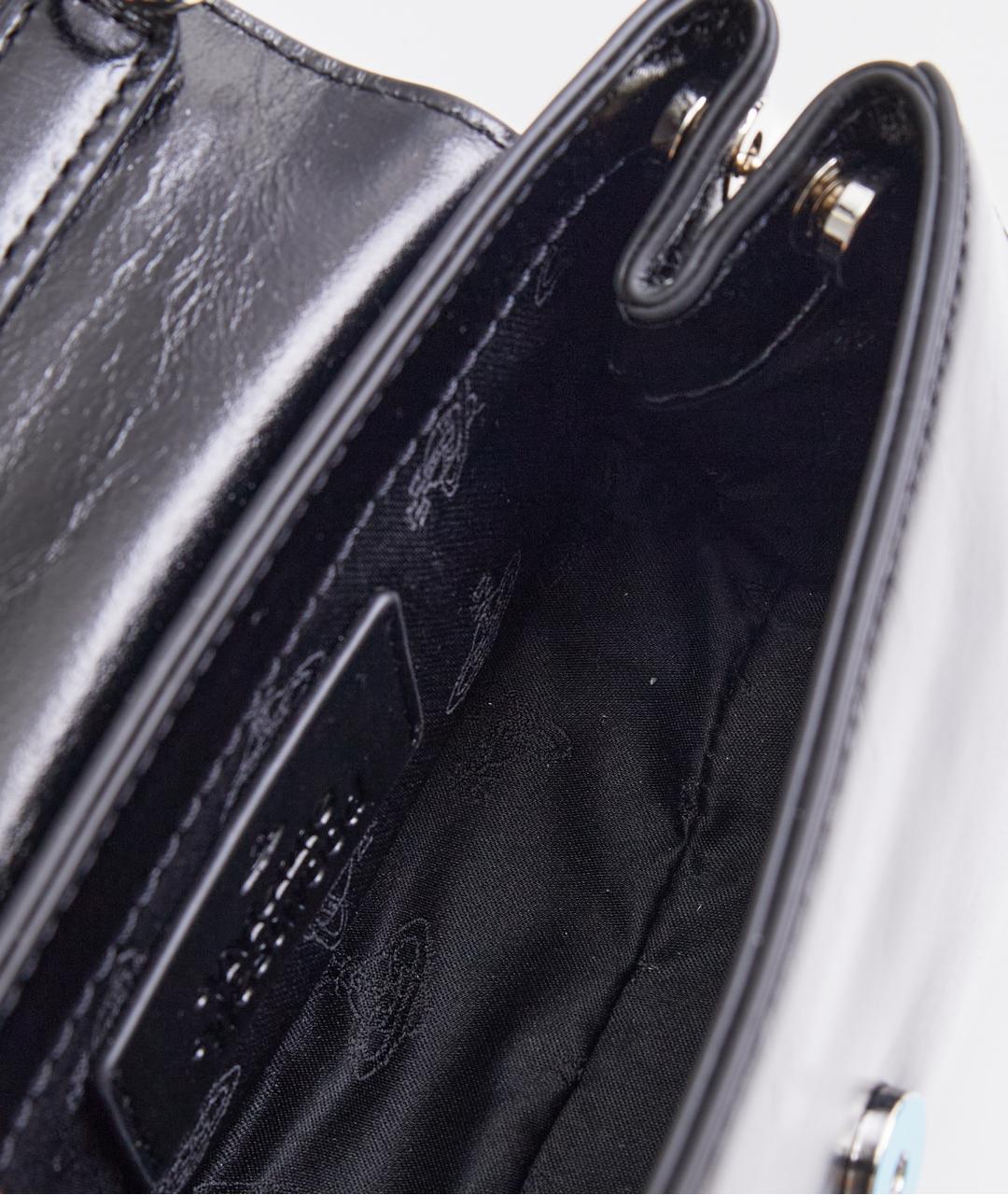 VIVIENNE WESTWOOD Черная кожаная сумка с короткими ручками, фото 7