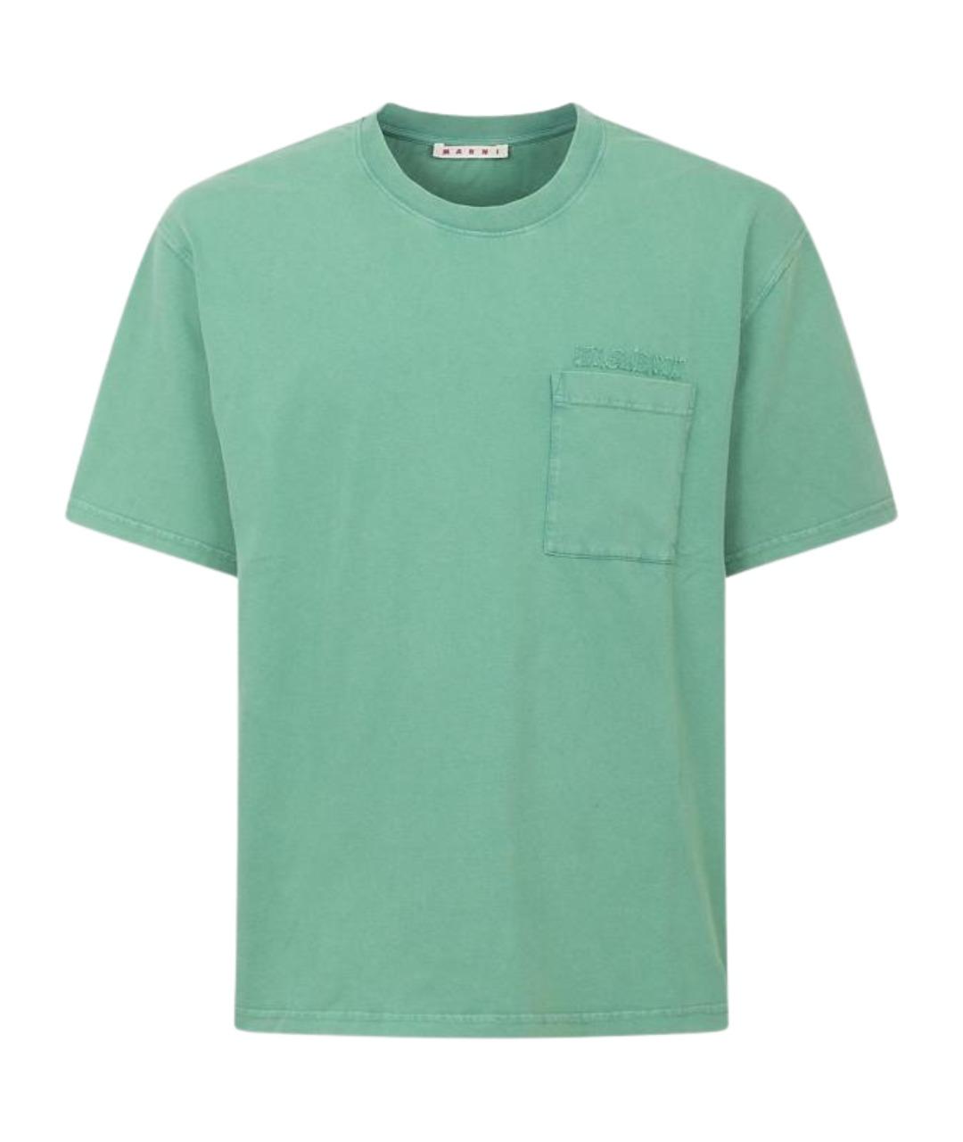 MARNI Зеленая хлопковая футболка, фото 1