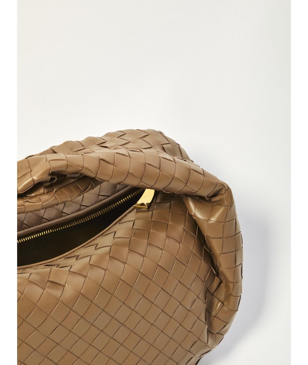 BOTTEGA VENETA Коричневая кожаная сумка через плечо, фото 4