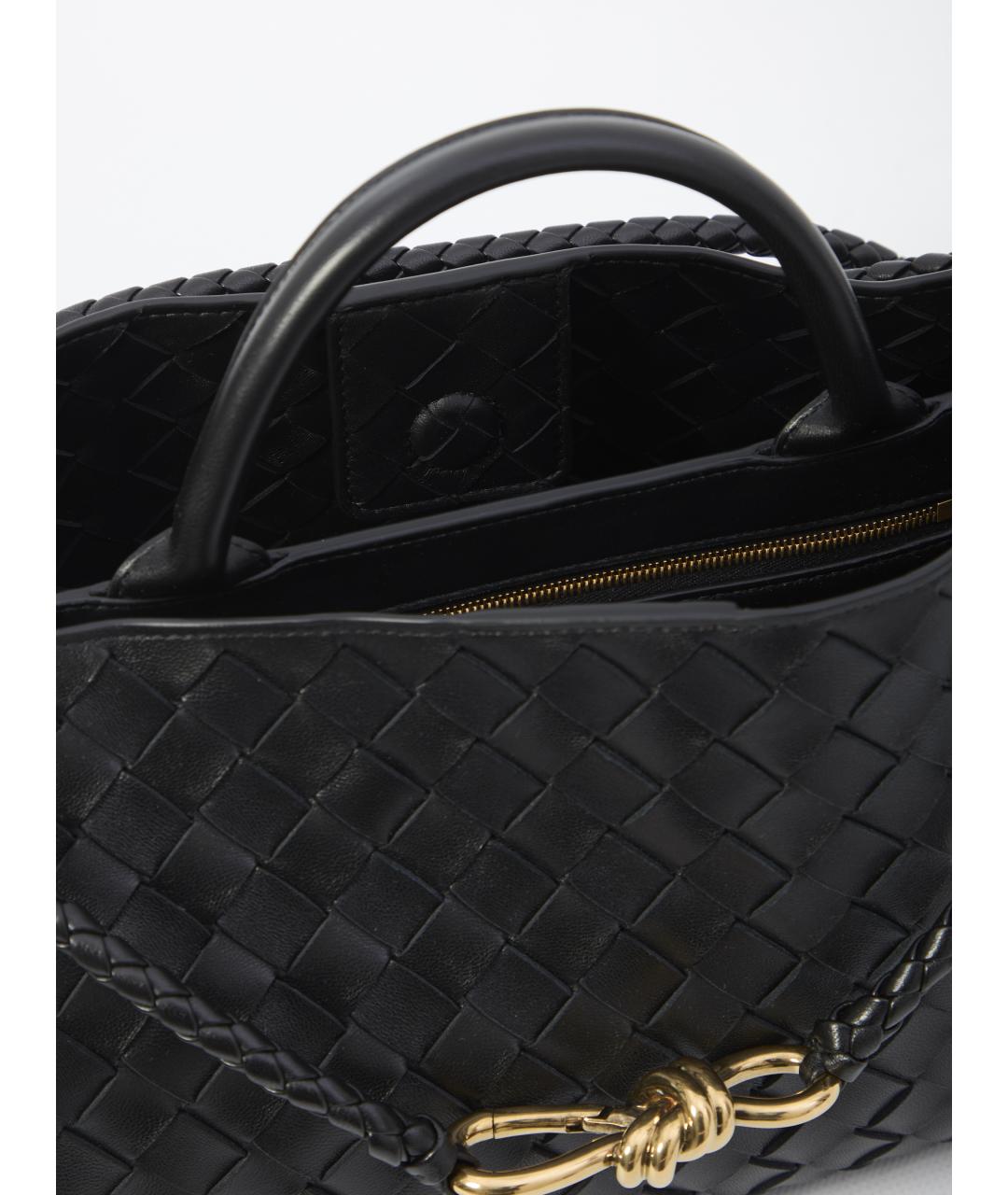 BOTTEGA VENETA Черная кожаная сумка тоут, фото 4