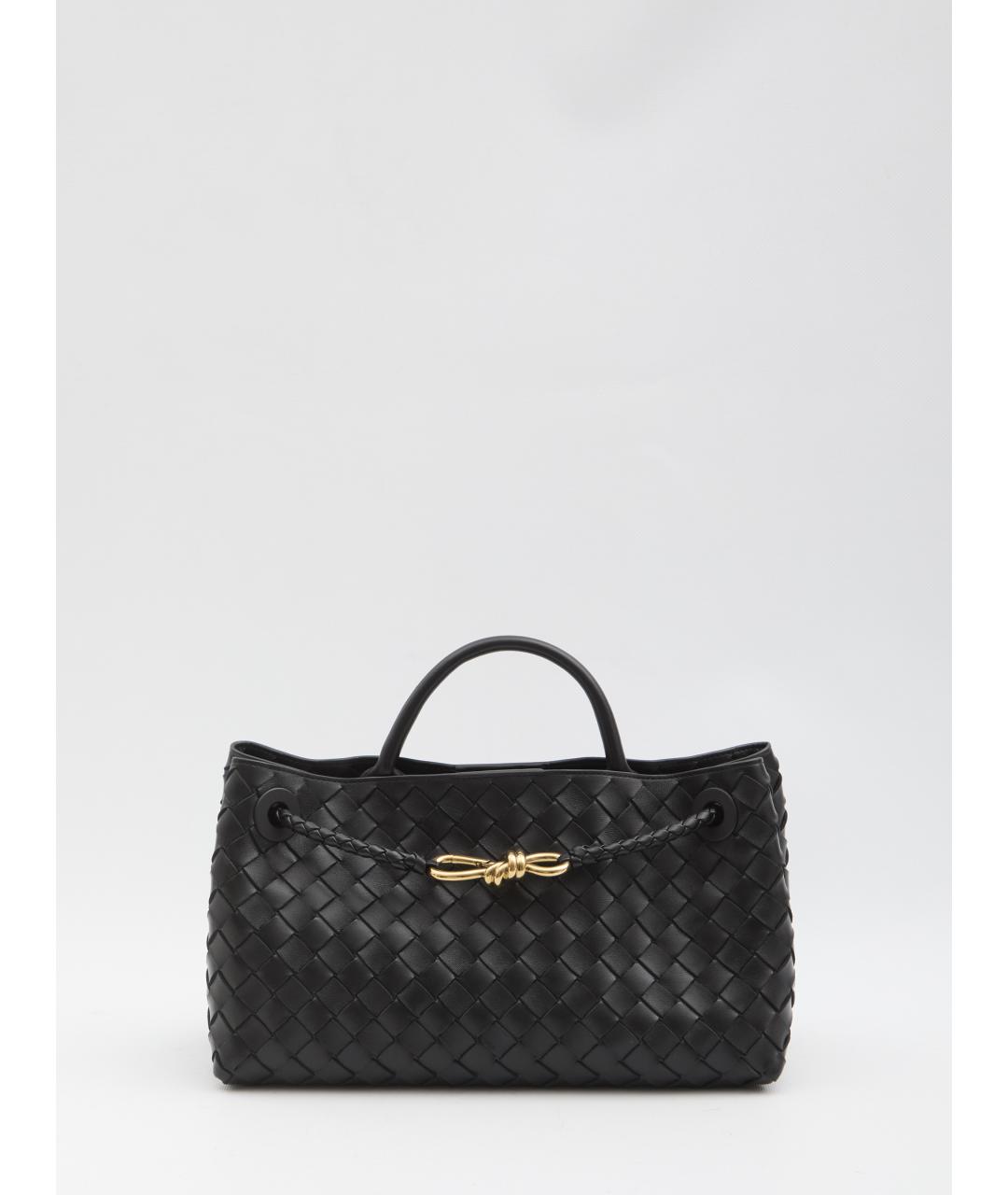 BOTTEGA VENETA Черная кожаная сумка тоут, фото 5