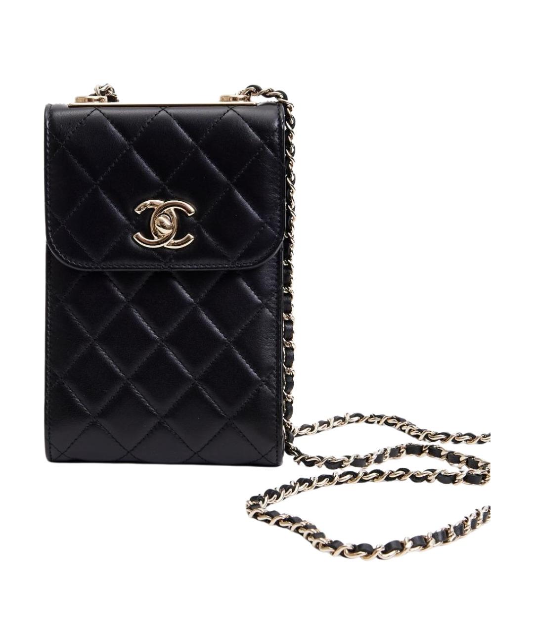 CHANEL Черная кожаная сумка через плечо, фото 1