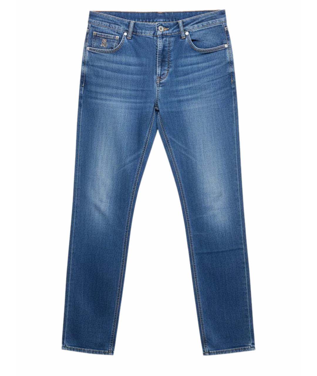 BRUNELLO CUCINELLI Синие хлопковые джинсы, фото 1