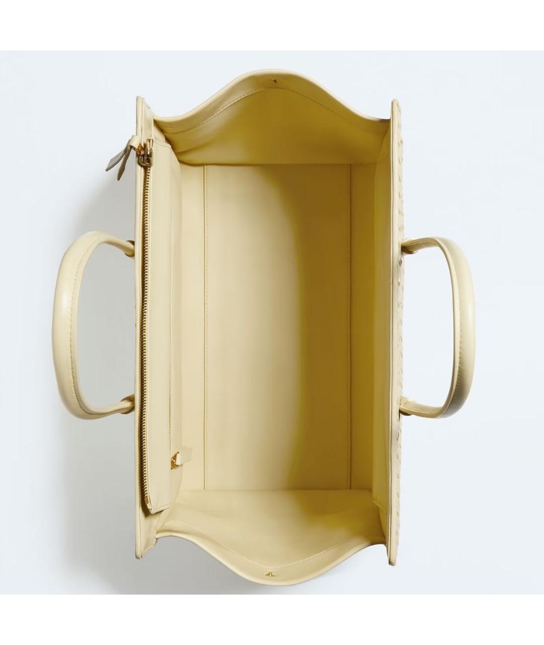 BOTTEGA VENETA Желтая кожаная сумка тоут, фото 2