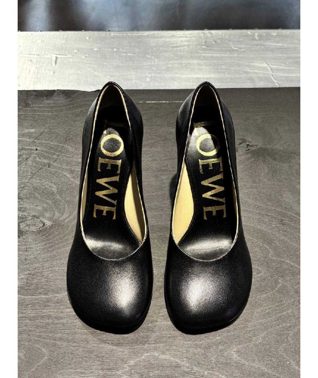 LOEWE Черные кожаные туфли, фото 2