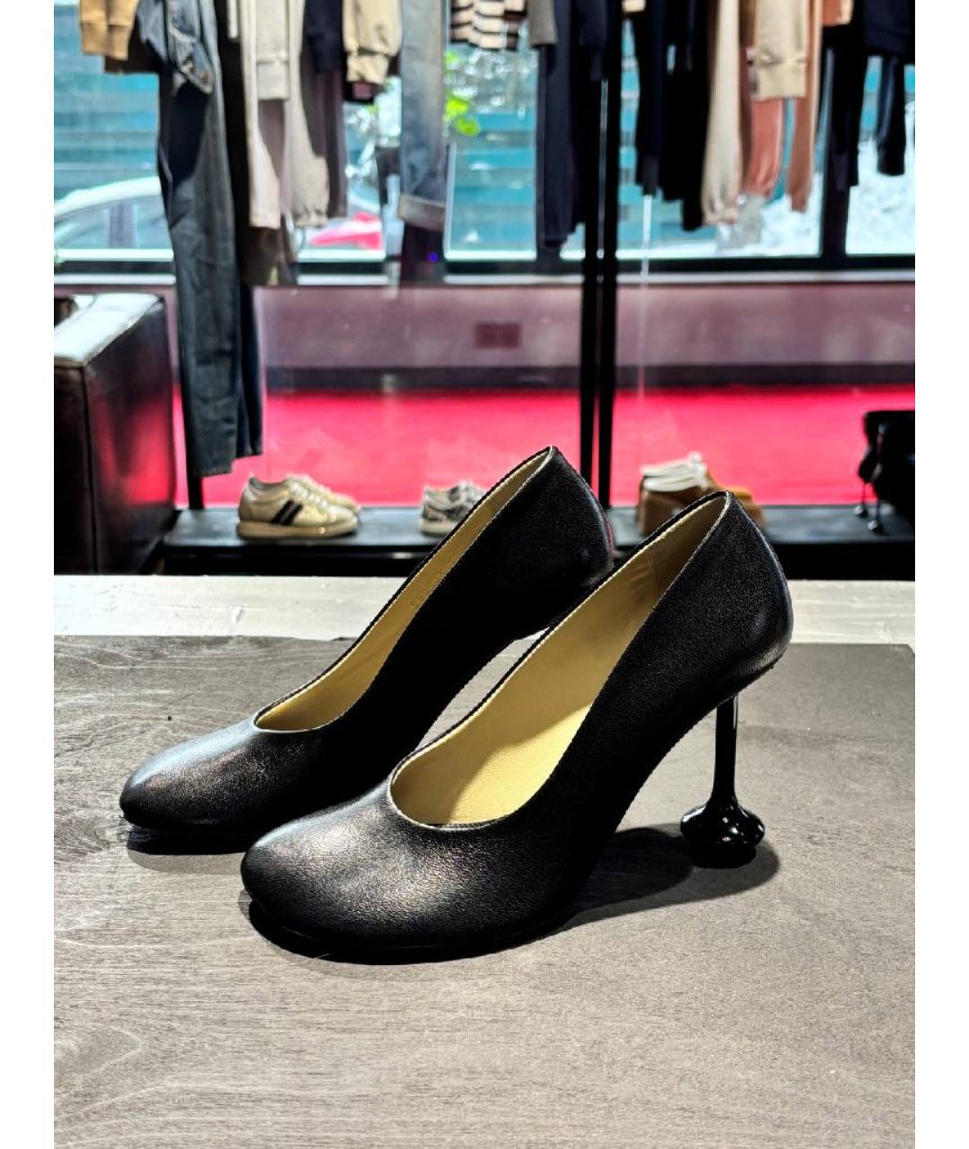 LOEWE Черные кожаные туфли, фото 4