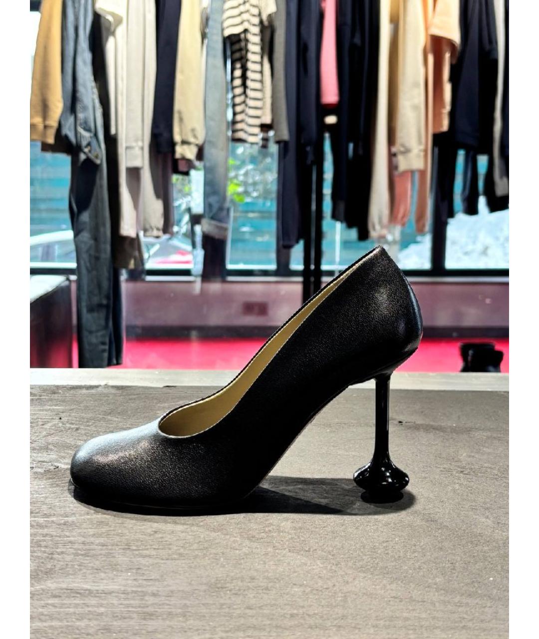 LOEWE Черные кожаные туфли, фото 5