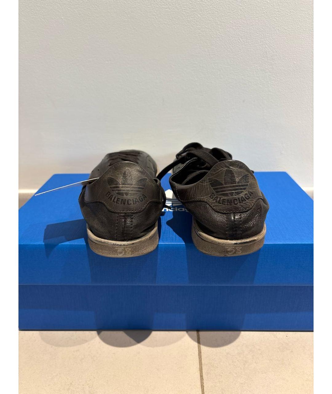 ADIDAS Черные кожаные кеды, фото 4