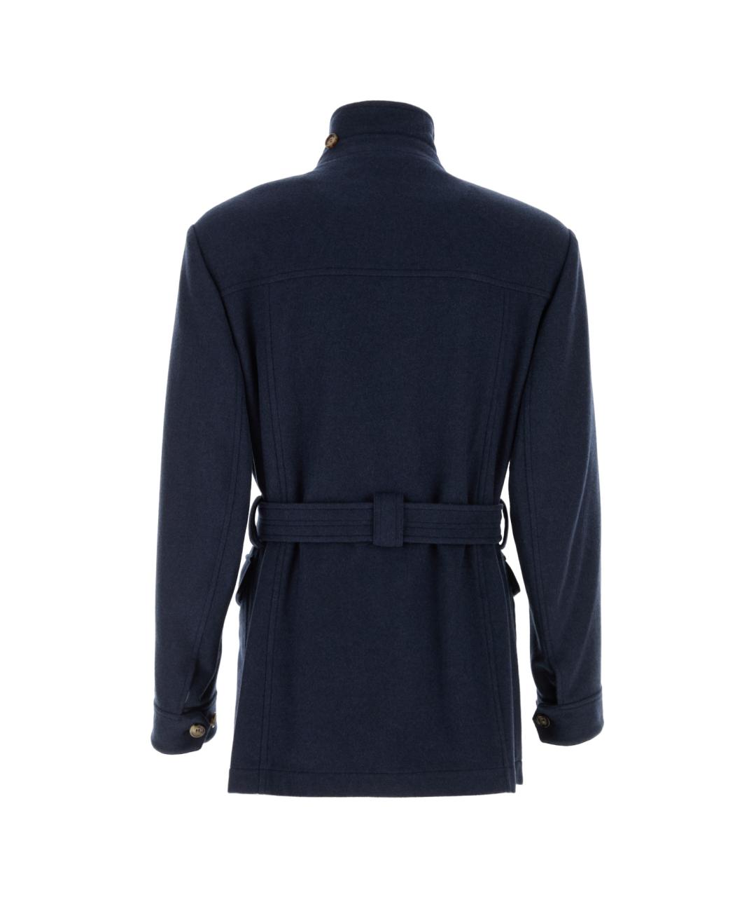 BRUNELLO CUCINELLI Синее шерстяное пальто, фото 2