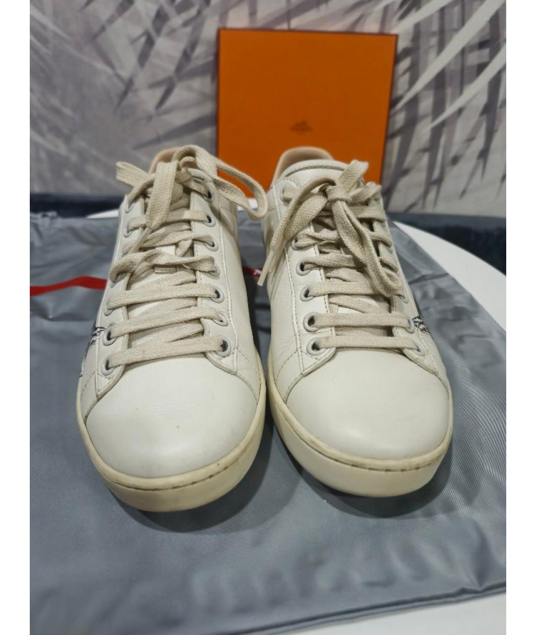 GUCCI Белые кожаные кеды, фото 3