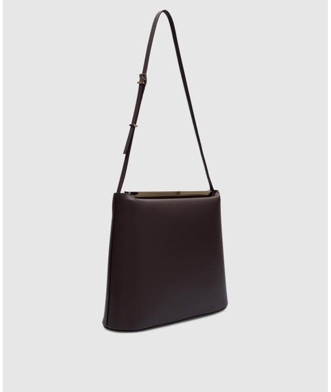LOULOU STUDIO Коричневая кожаная сумка с короткими ручками, фото 2