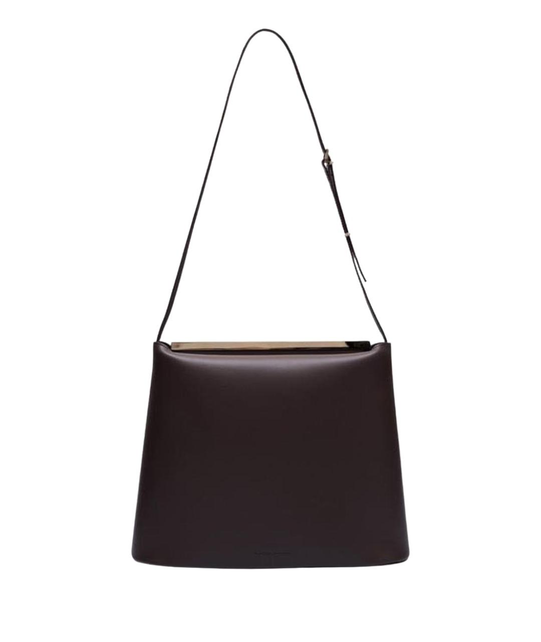 LOULOU STUDIO Коричневая кожаная сумка с короткими ручками, фото 1