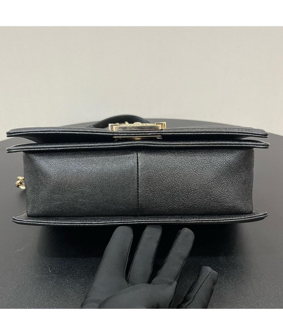 CHANEL Черная кожаная сумка через плечо, фото 6