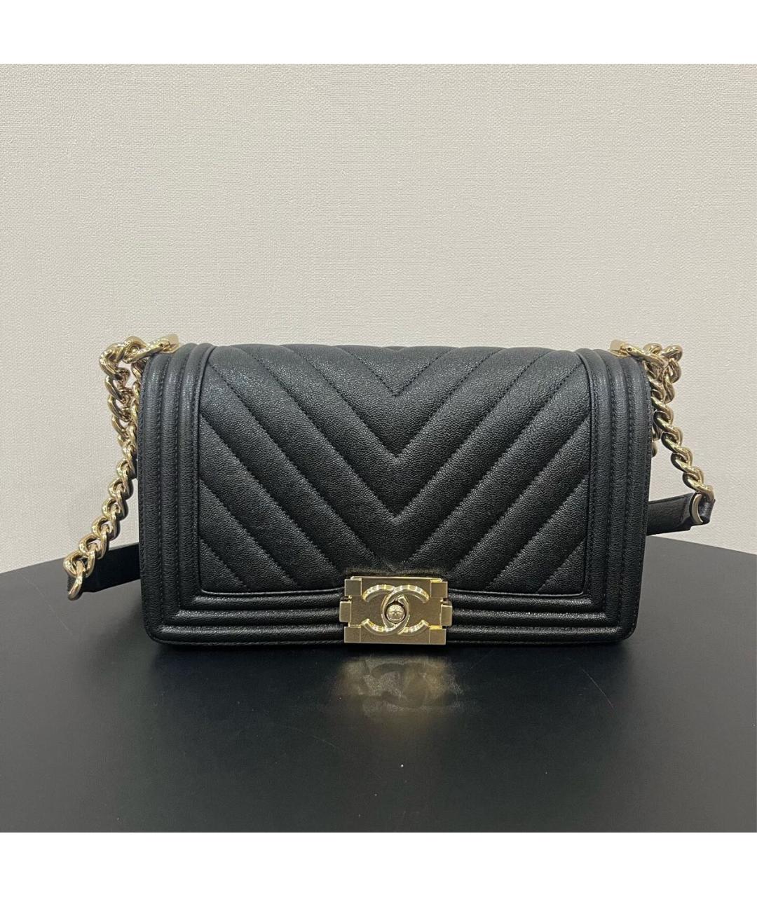 CHANEL Черная кожаная сумка через плечо, фото 2