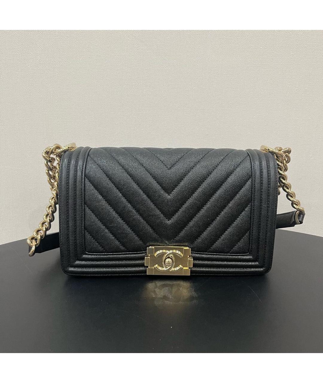 CHANEL Черная кожаная сумка через плечо, фото 8