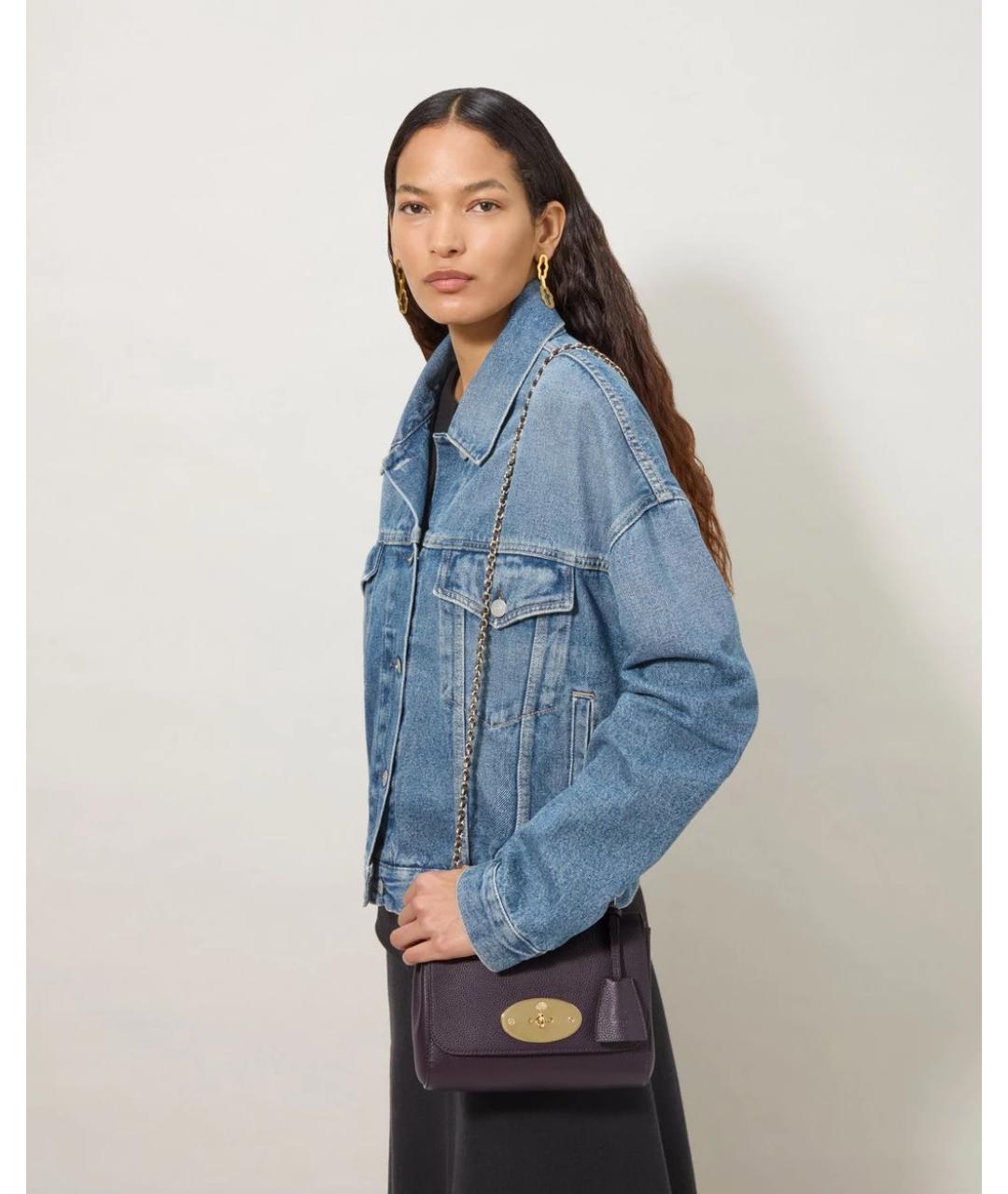 MULBERRY Фиолетовая кожаная сумка через плечо, фото 2