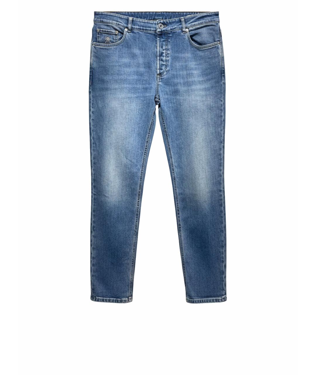 BRUNELLO CUCINELLI Синие хлопко-эластановые джинсы, фото 1