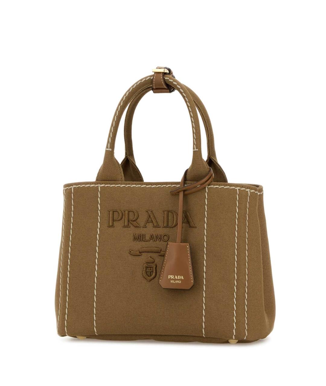 PRADA Бежевая тканевая сумка тоут, фото 2