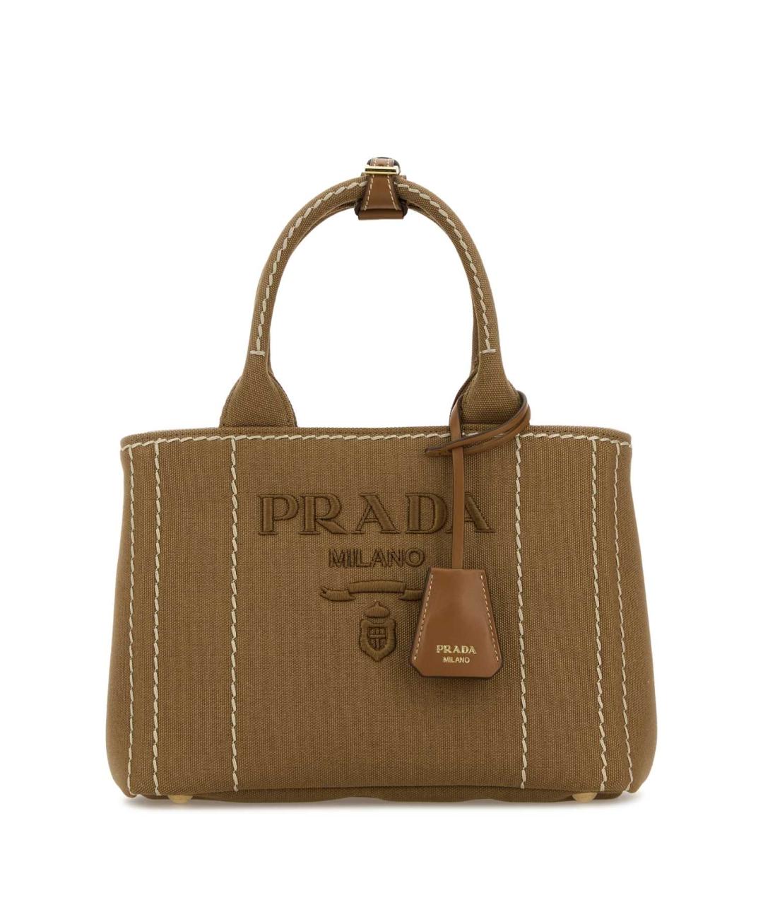 PRADA Бежевая тканевая сумка тоут, фото 1