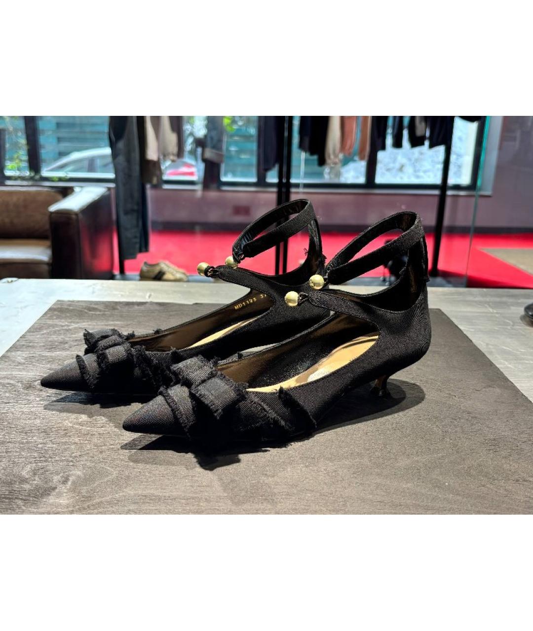 CHRISTIAN DIOR Черные текстильные туфли, фото 2