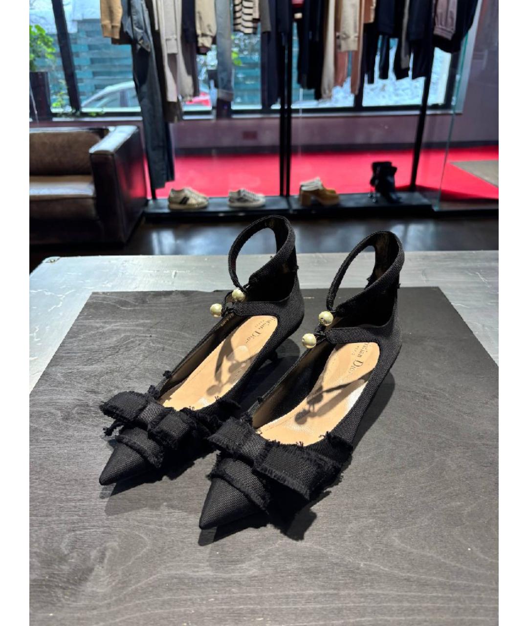 CHRISTIAN DIOR Черные текстильные туфли, фото 3