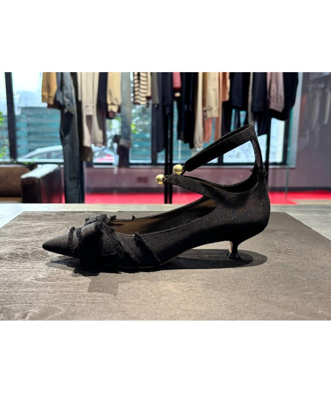 CHRISTIAN DIOR Черные текстильные туфли, фото 5