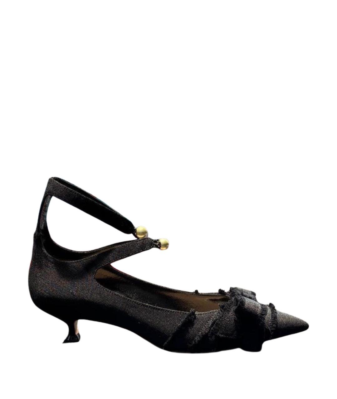 CHRISTIAN DIOR Черные текстильные туфли, фото 1