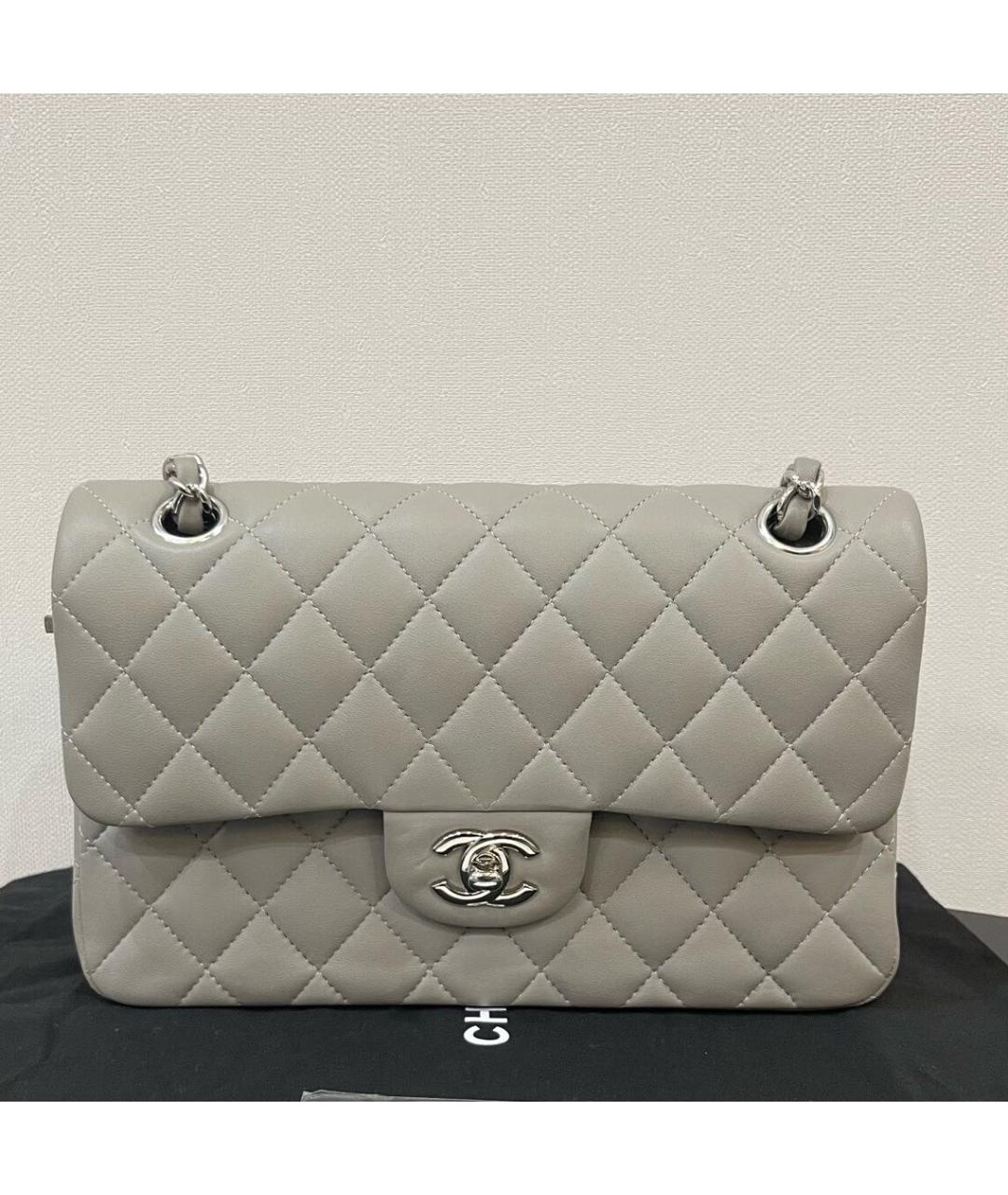 CHANEL Серая кожаная сумка через плечо, фото 8