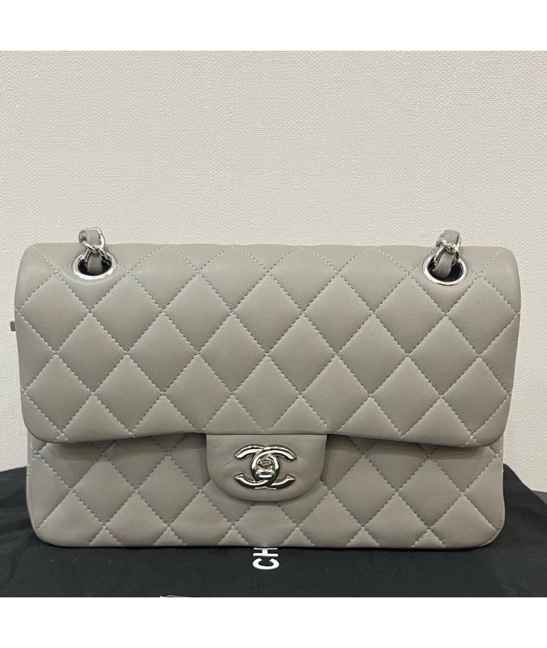 CHANEL Серая кожаная сумка через плечо, фото 2