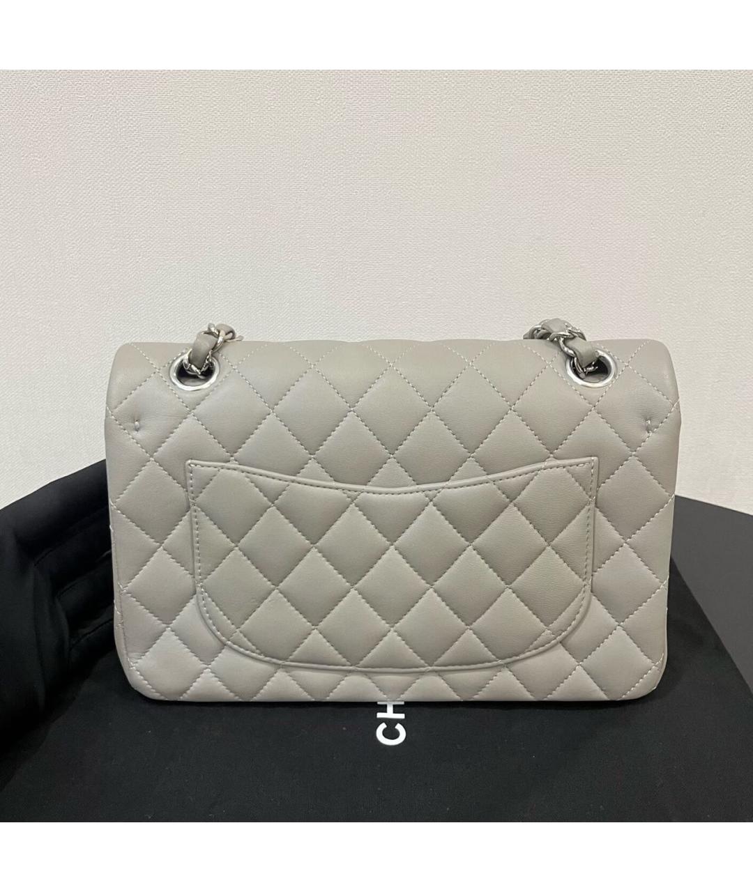 CHANEL Серая кожаная сумка через плечо, фото 3