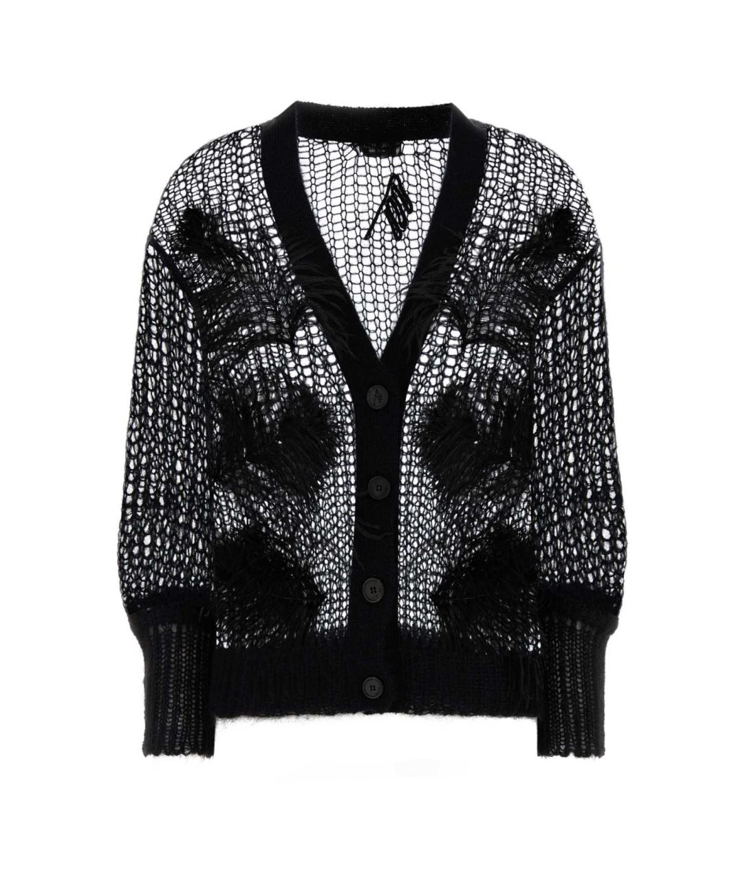 THE ATTICO Черный шерстяной кардиган, фото 1