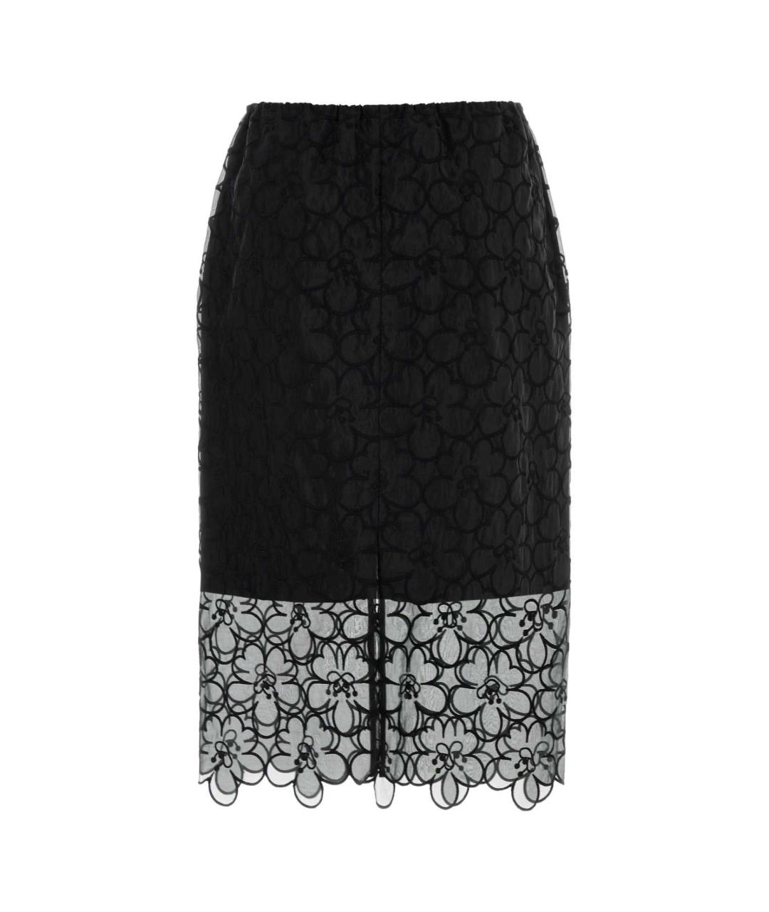 CECILIE BAHNSEN Черная хлопковая юбка миди, фото 2