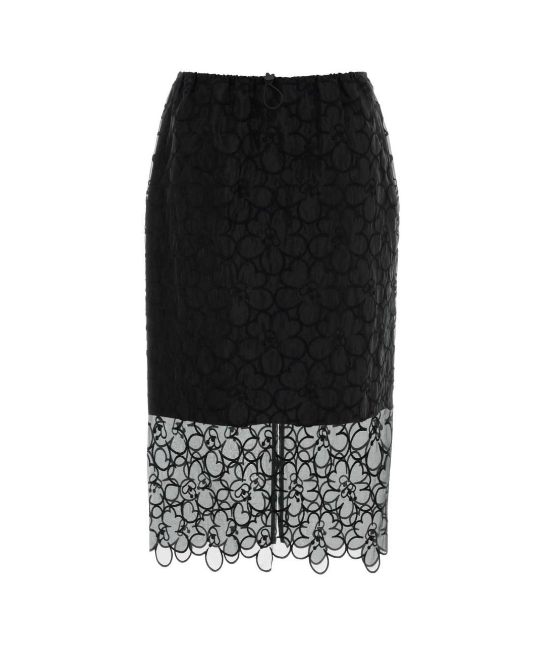 CECILIE BAHNSEN Черная хлопковая юбка миди, фото 1