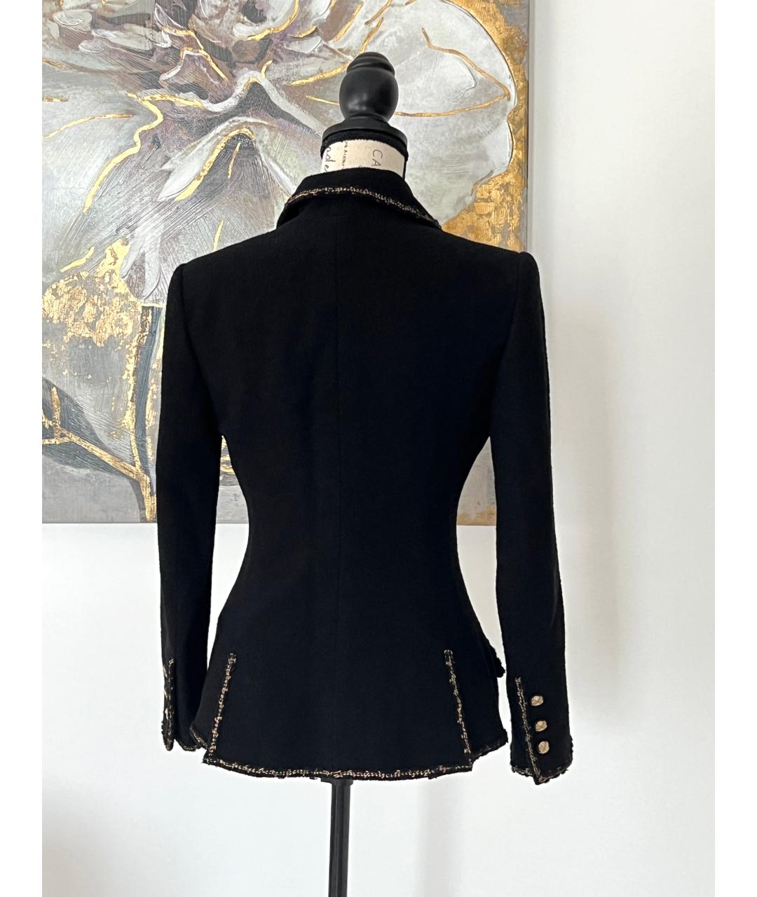 CHANEL Черный твидовый жакет/пиджак, фото 4