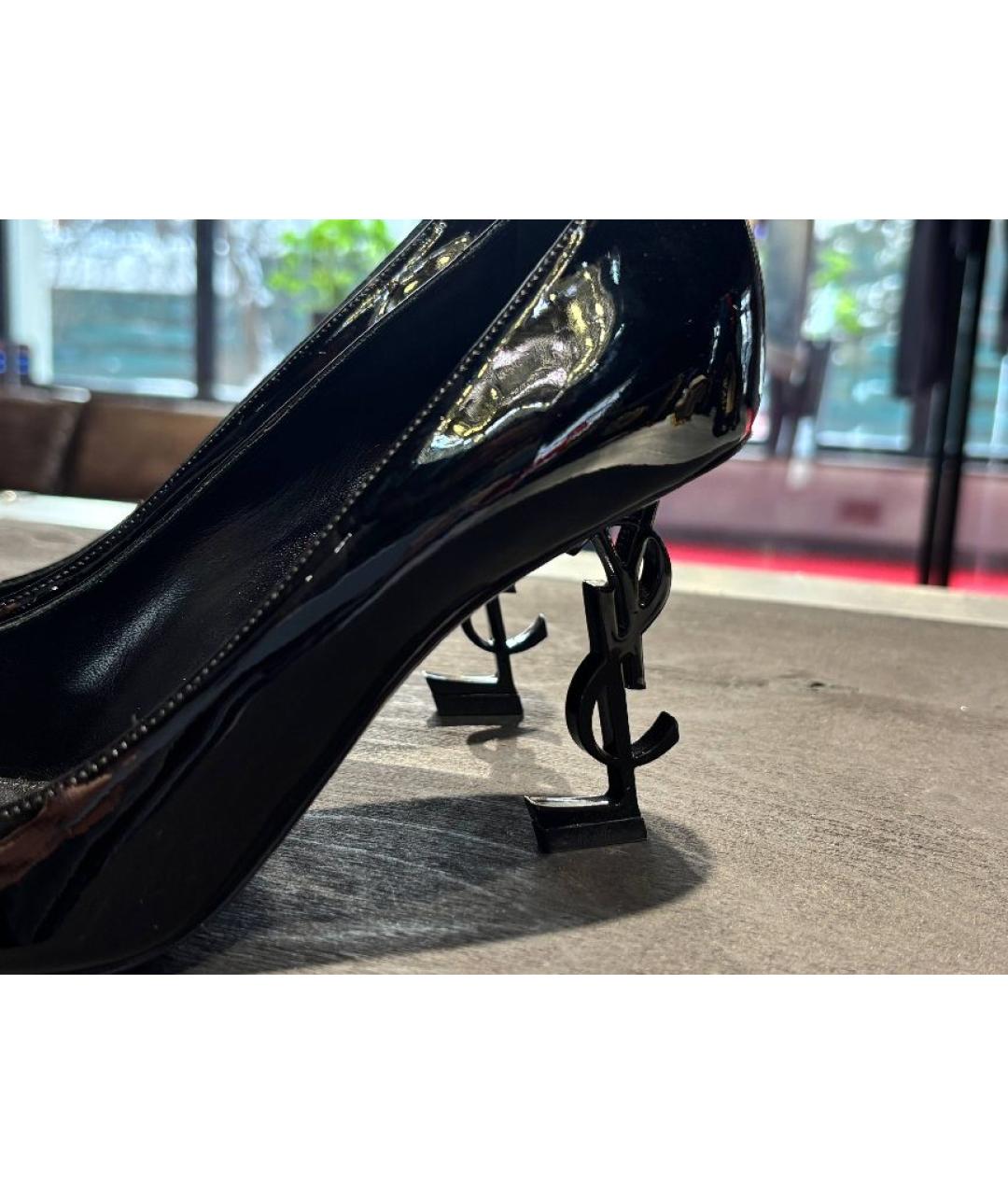 SAINT LAURENT Черные туфли из лакированной кожи, фото 4