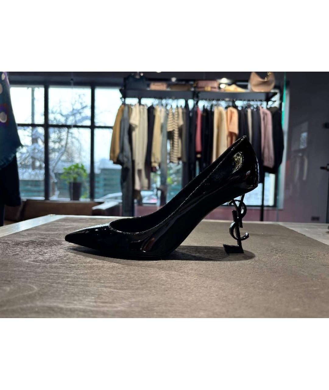 SAINT LAURENT Черные туфли из лакированной кожи, фото 5