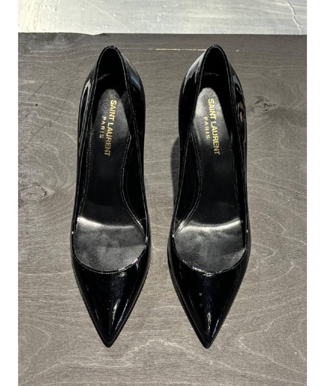 SAINT LAURENT Черные туфли из лакированной кожи, фото 3