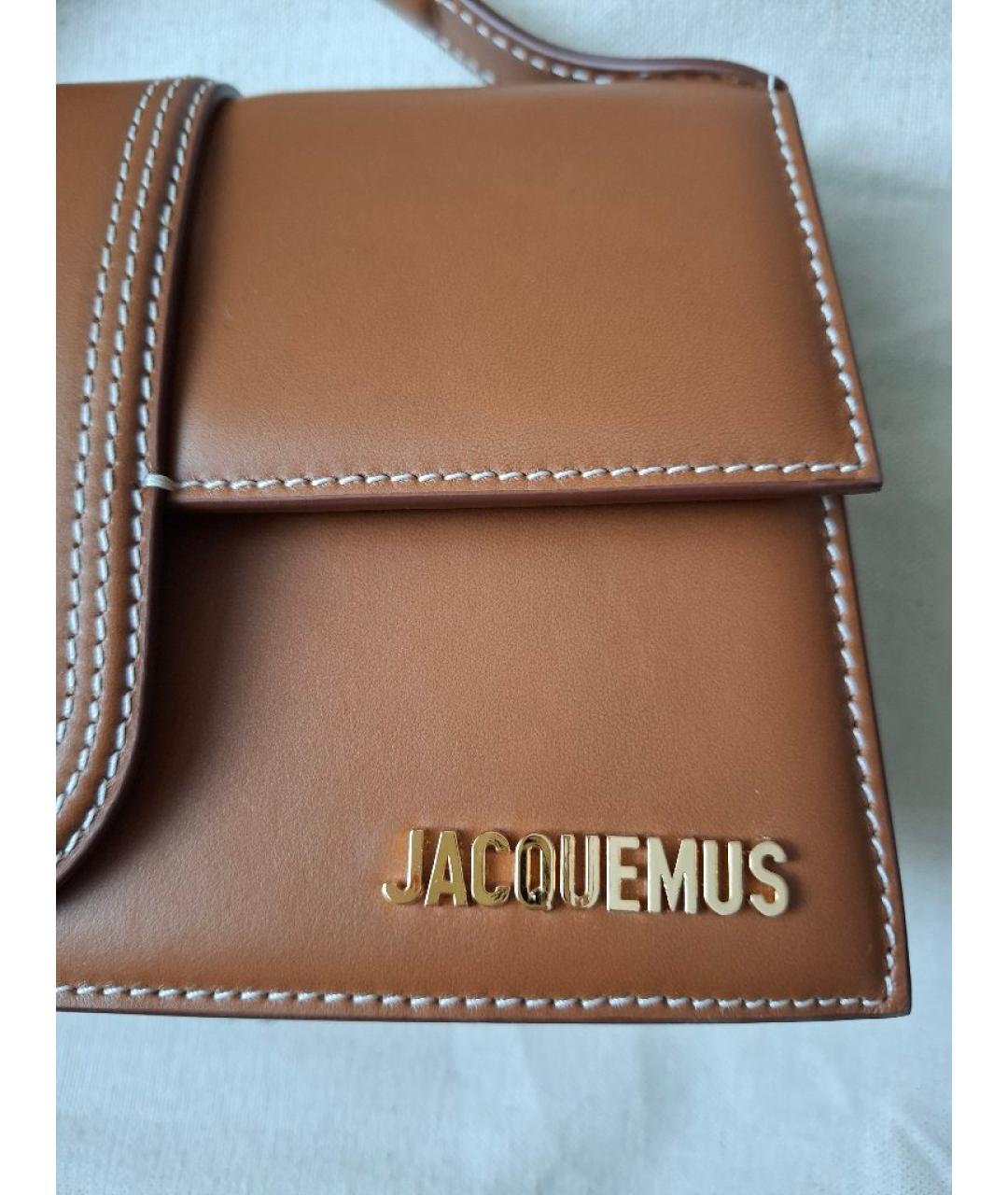 JACQUEMUS Коричневая кожаная сумка через плечо, фото 6