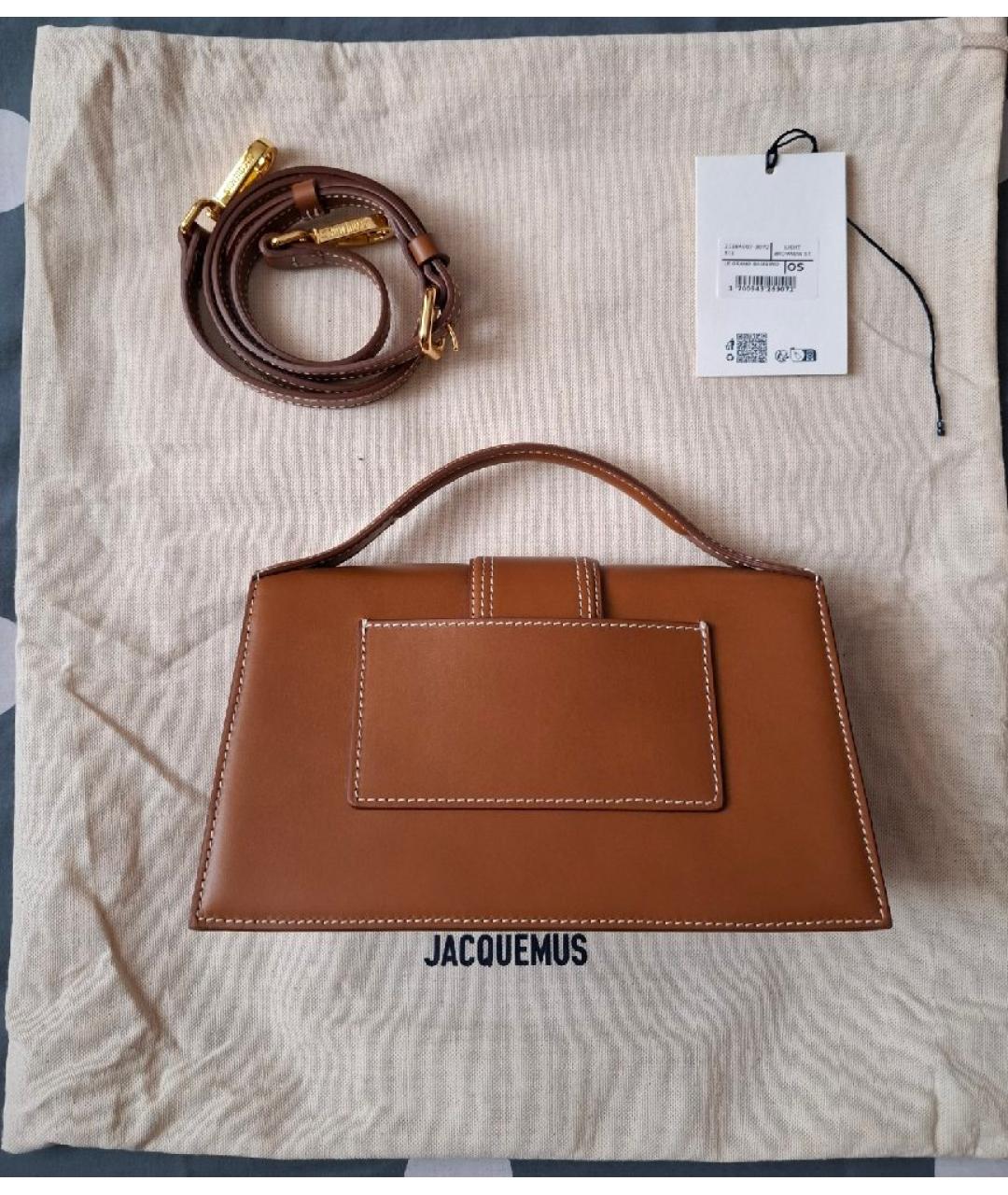 JACQUEMUS Коричневая кожаная сумка через плечо, фото 3